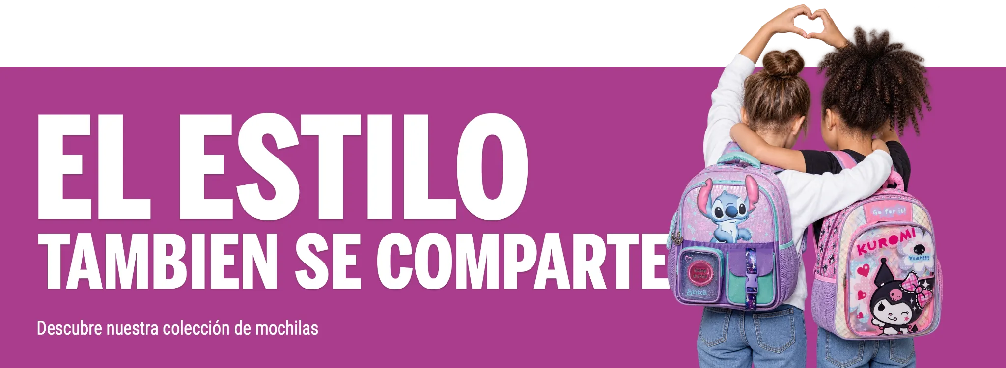 El estilo también se comparte. Descubre nuestra colección de mochilas.